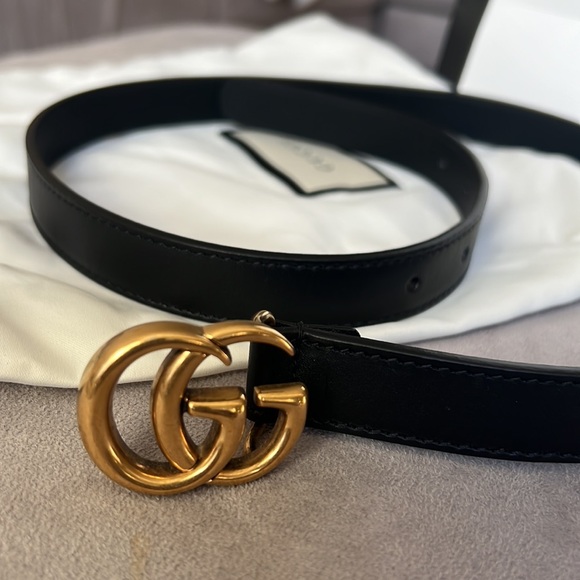 Gucci leather belt thin GG Marmont - Picture 4 of 5